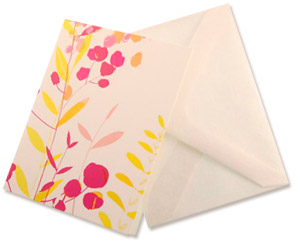 Carte (Plante) : Carte imprimé avec plante, enveloppe inclus.(2.5 x 3.25 pouces) Ecrite à la main.	