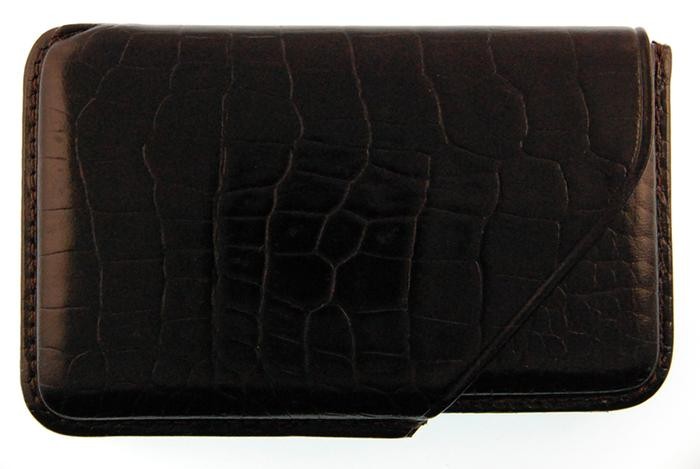 Porte-cartes de visite Mignon, série Croco Savannah Noir