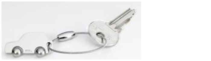Porte-clés Troika, série Keyrings Chrome satiné
