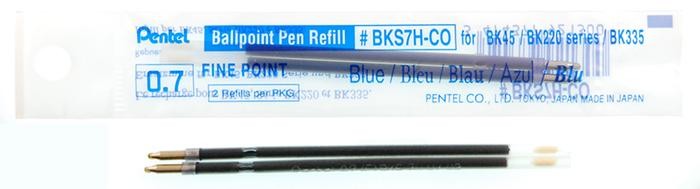 Recharge (stylo)&nbsp;Pentel ,&nbsp;s&eacute;rie&nbsp;Refill & ink - Recharge & encre&nbsp;Encre bleu
