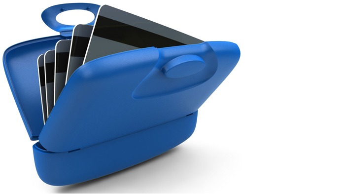 Porte-cartes Capsul, série Matt Bleu