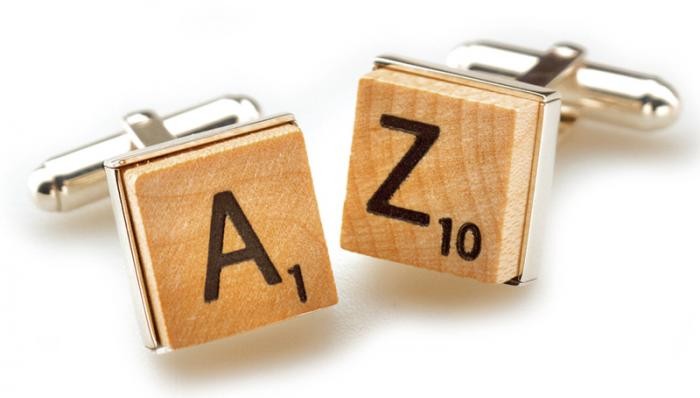 Bouton de manchette Qwerty pens, série Scrabble Brun pâle 