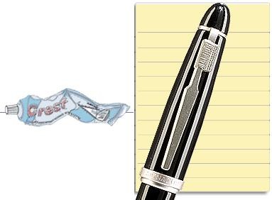 Stylo bille roulante Josh Bach, série Toothbrush Pen Noir