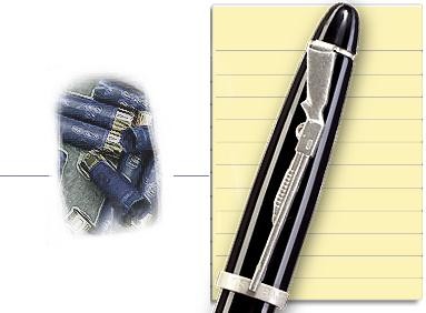 Stylo bille roulante Josh Bach, série Shot Gun Pen Noir