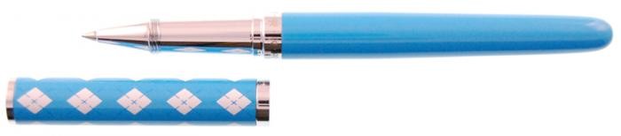 Stylo bille roulante&nbsp;Deborah Bedard Design,&nbsp;s&eacute;rie&nbsp;Argyle&nbsp;Bleu