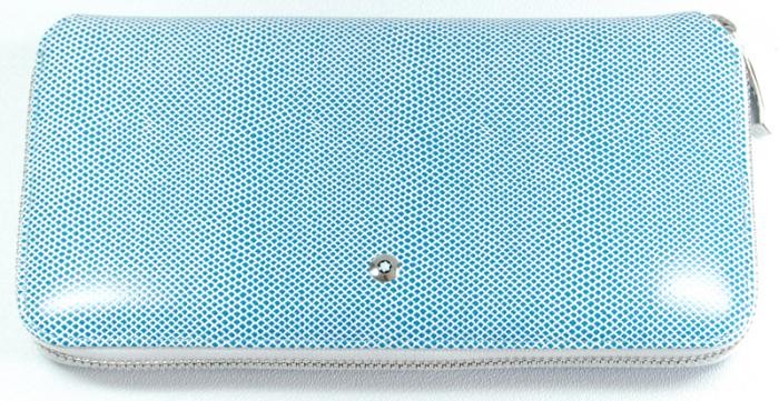 Portefeuille&nbsp;Mont Blanc,&nbsp;s&eacute;rie&nbsp;Leather Bohème&nbsp;Bleu ciel