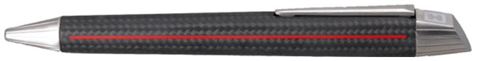 Stylo bille Edelberg, série Sloop Carbon mat ligne rouge