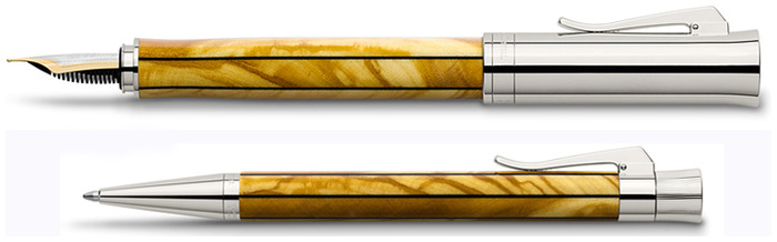 Ensemble stylo bille & stylo plume Faber-Castell, Graf von, série Elemento Limited Edition(2011) Brun