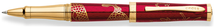 Stylo bille roulante Cross, série 2012 Year of the Dragon Rouge