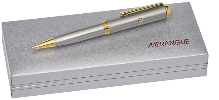 Stylo à bille & Laser Merangue, série Laser Chrome satiné