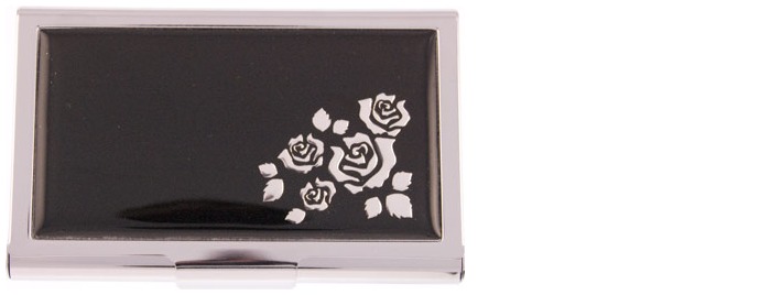 Porte-cartes de visite S&P, série Stephanie Noir
