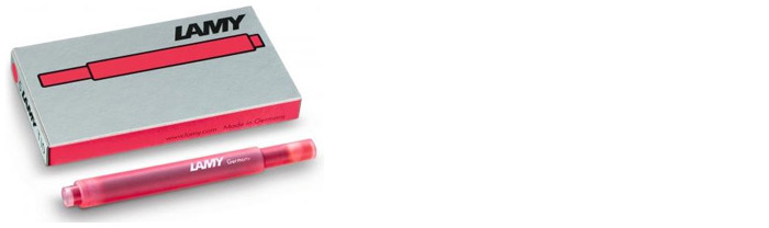 Cartouche d'encre Lamy, série Recharge & encre Encre Corail Néon T10