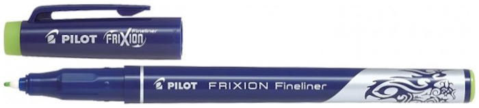 Crayon feutre Pilot, série Frixion Fineliner Encre vert pâle 