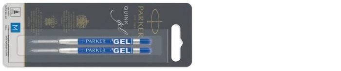 Recharges Gel pour stylo à bille Parker, série Recharge & encre Encre bleue (M - 2/Paquet)