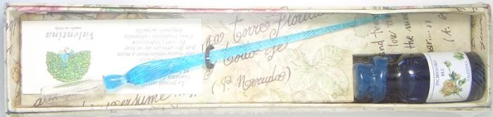Plume de verre Valentina, Bleu