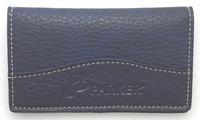 Porte-cartes de visite&nbsp;Parker ,&nbsp;s&eacute;rie&nbsp;Leather&nbsp;Bleu