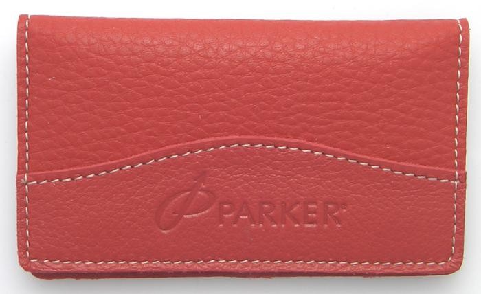 Parker Business card holder, Leather serie Red