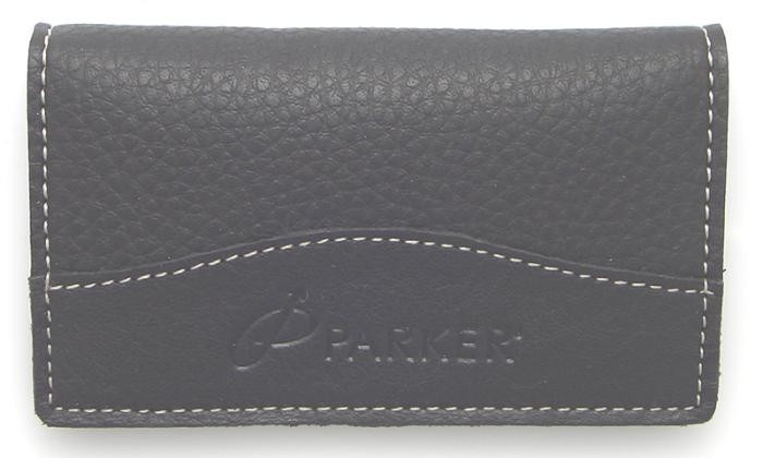 Porte-cartes de visite&nbsp;Parker ,&nbsp;s&eacute;rie&nbsp;Leather&nbsp;Noir