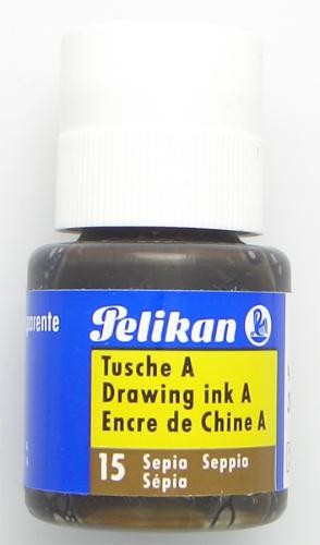 Encre de chine Pelikan, série Drawing ink A Encre sepia