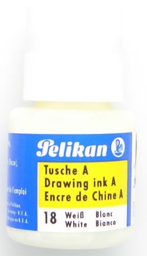Encre de chine&nbsp;Pelikan,&nbsp;s&eacute;rie&nbsp;Drawing ink A&nbsp;Encre blanche