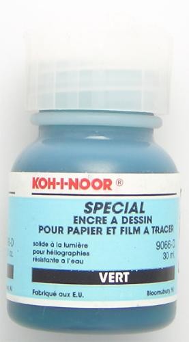 Encre de chine&nbsp;Koh i noor,&nbsp;s&eacute;rie&nbsp;Drawing ink&nbsp;Encre verte