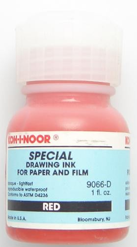 Encre de chine&nbsp;Koh i noor,&nbsp;s&eacute;rie&nbsp;Drawing ink&nbsp;Encre rouge