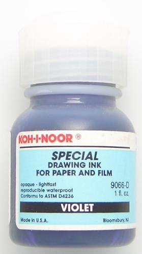 Encre de chine&nbsp;Koh i noor,&nbsp;s&eacute;rie&nbsp;Drawing ink&nbsp;Encre violette