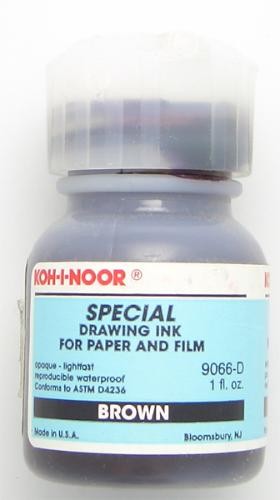 Encre de chine&nbsp;Koh i noor,&nbsp;s&eacute;rie&nbsp;Drawing ink&nbsp;Encre Brune