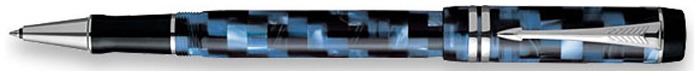 Stylo bille roulante Parker , série Duofold Check Bleu