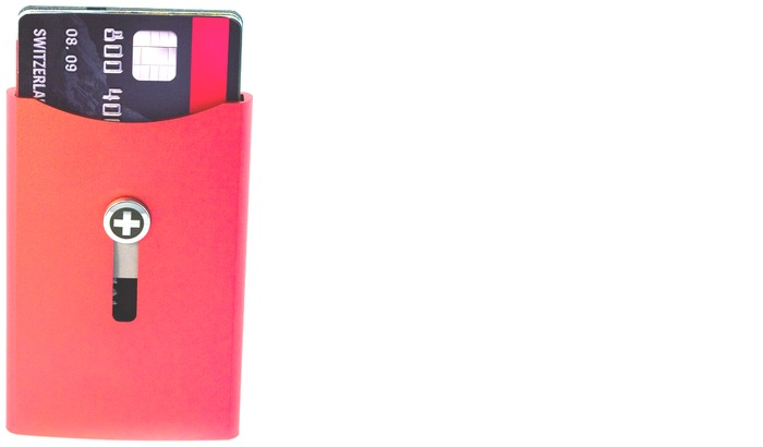 Porte-cartes de visite Wagner of Switzerland, série Swiss Wallet Rouge rosé