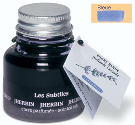Bouteille d'encre&nbsp;J.Herbin ,&nbsp;s&eacute;rie&nbsp;Encres subtiles&nbsp;Encre bleu