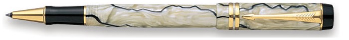 Stylo bille roulante Parker , série Duofold  Perle