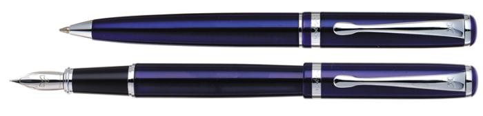 Ensemble stylo bille & stylo plume X-Pen, série Podium Bleu