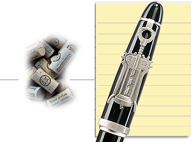 Stylo bille roulante Josh Bach, série Corkscrew Pens Noir