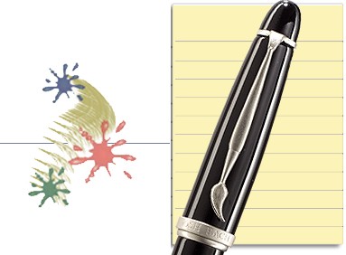 Stylo bille roulante Josh Bach, série Paintbrush Pens Noir