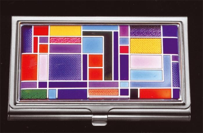 Porte-cartes de visite Autruche, série Cadeaux pour elle Multicolore