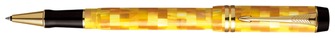 Boutique du stylo - Stylo bille roulante Parker , série Duofold Check Jaune