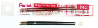 Recharge (stylo)&nbsp;Pentel ,&nbsp;s&eacute;rie&nbsp;Refill & ink - Recharge & encre&nbsp;Encre rouge