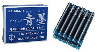 Cartouche d'encre Sailor, Série Recharge & encre, Encre Bleu-noir Pigmentée