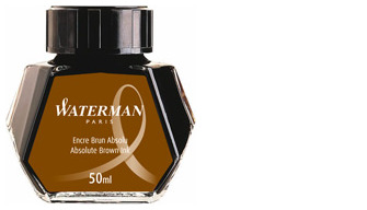 Bouteille d'encre Waterman , série Refill & ink - Recharge & encre Encre brune