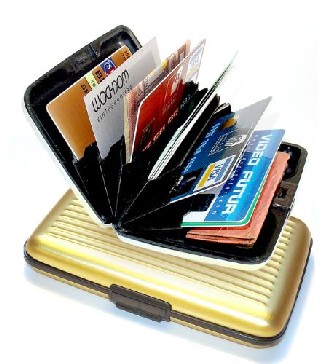 Boutique du stylo - Porte-cartes Ogon Designs, série Aluminium Wallet Or