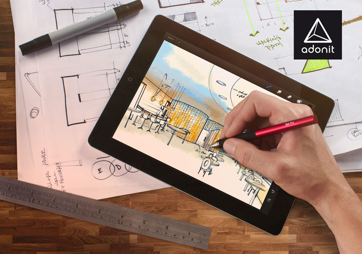 Stylet pour écran tactile (iPad) Adonit, série Jot Pro Rouge