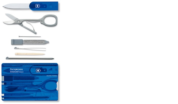 Victorinox Multifunction card, SwissCards series Translucent blue