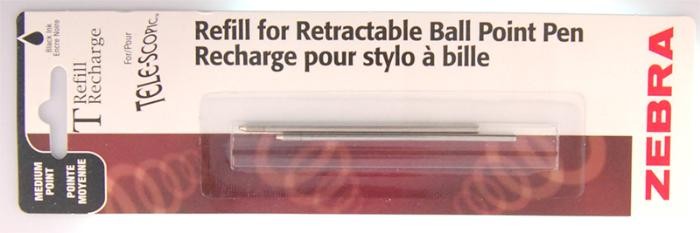 Zebra  Refill (Ballpoint), Refill & ink - Recharge & encre T serie Black ink