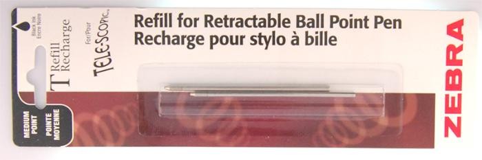 Recharge (stylo) Zebra , série T Refill & ink - Recharge & encre Encre noir