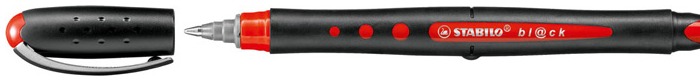 Stylo à bille roulante Stabilo, série Bl@ck Encre rouge