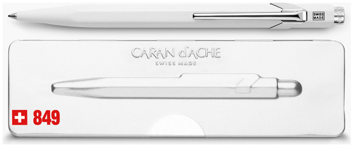 Caran d'Ache Ballpoint pen, Office line  849 series White Popline