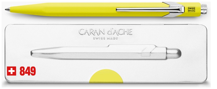 Caran d'Ache Ballpoint pen, Office line  849 series Yellow fluo Popline