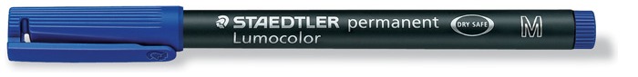 Crayon feutre Staedtler, série Lumocolor Bleu permanent