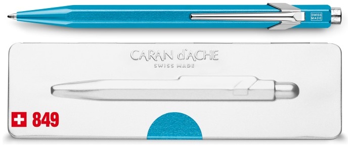 Caran d'Ache Ballpoint pen, 849 Popline Metal-X series Turquoise
